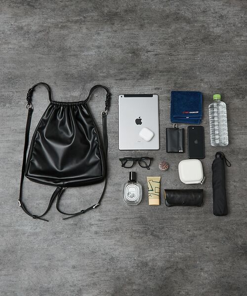 ABAHOUSE / アバハウス リュック・バックパック | 【マルチウェイ】 フェイクレザー 巾着ナップサック / ショルダーバッグ / ユ | 詳細17