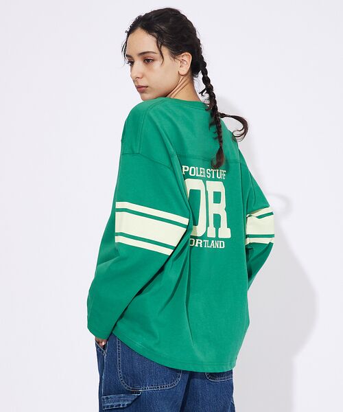 ABAHOUSE/アバハウス 【POLeR/ポーラー】 FOOTBALL SHIRT/フットボール ロングtシ グリーン XL ABAHOUSE/アバハウス 【POLeR/ポーラー】 FOOTBALL SHIRT/フットボール ロングtシ グリーン XL
