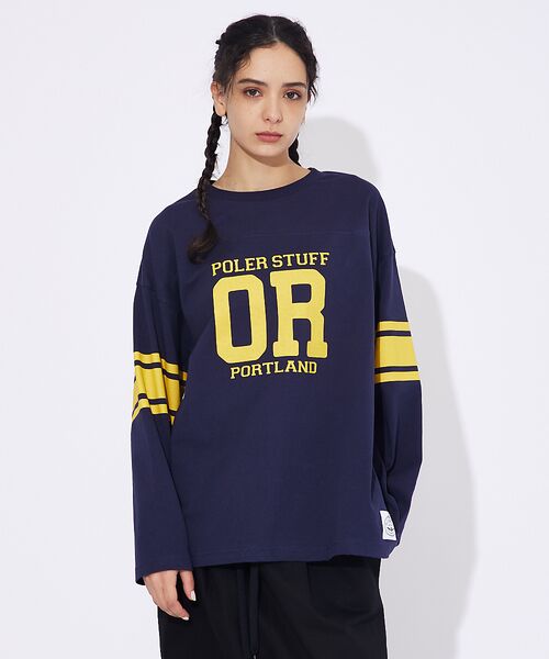 ABAHOUSE/アバハウス 【POLeR/ポーラー】 FOOTBALL SHIRT/フットボール ロングtシ ネイビー M ABAHOUSE/アバハウス 【POLeR/ポーラー】 FOOTBALL SHIRT/フットボール ロングtシ ネイビー M
