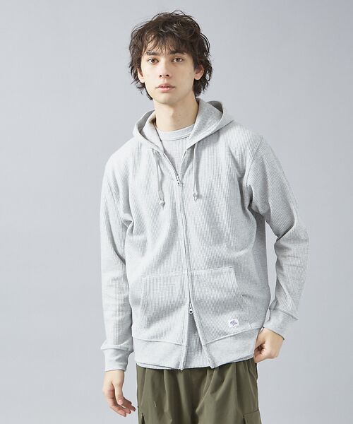 ABAHOUSE / アバハウス パーカー | 【JEMORGAN /ジェーイーモーガン 】軽量ワッフルジップパーカー ダブルジ(グレー)