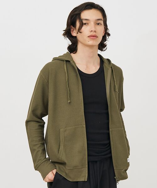 ABAHOUSE/アバハウス 【JEMORGAN /ジェーイーモーガン 】軽量ワッフルジップパーカー ダブルジ カーキ XL ABAHOUSE/アバハウス 【JEMORGAN /ジェーイーモーガン 】軽量ワッフルジップパーカー ダブルジ カーキ XL