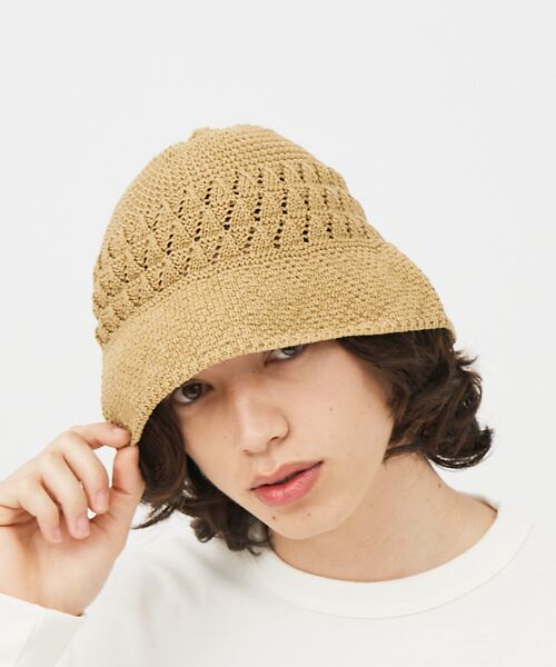 ABAHOUSE / アバハウス ハット | 【RIVER UP/リバーアップ】Linen Openwork Knit Hat | 詳細6