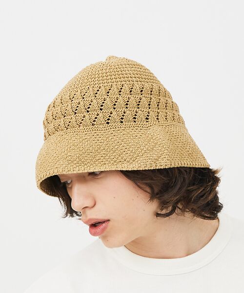 ABAHOUSE/アバハウス 【RIVER UP/リバーアップ】Linen Openwork Knit Hat ベージュ F ABAHOUSE/アバハウス 【RIVER UP/リバーアップ】Linen Openwork Knit Hat ベージュ F