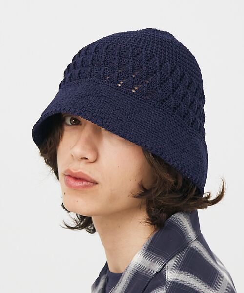 ABAHOUSE / アバハウス ハット | 【RIVER UP/リバーアップ】Linen Openwork Knit Hat | 詳細9