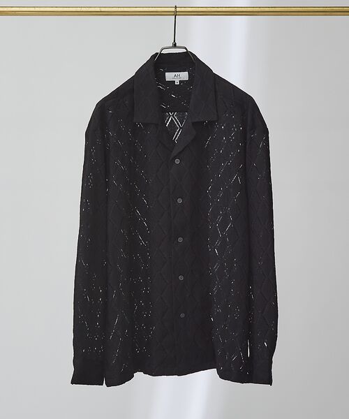 ABAHOUSE / アバハウス シャツ・ブラウス | 【AH ABAHOUSE】ダイヤ柄 シアーストレッチ 長袖シャツ | 詳細4
