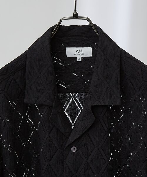 ABAHOUSE / アバハウス シャツ・ブラウス | 【AH ABAHOUSE】ダイヤ柄 シアーストレッチ 長袖シャツ | 詳細6