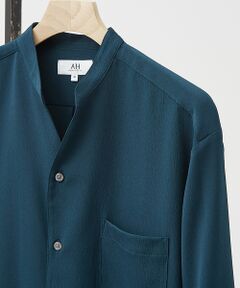 ABAHOUSE / アバハウス シャツ・ブラウス | 【AH ABAHOUSE】楊柳 キーネック 長袖シャツ / Vネックシャツ