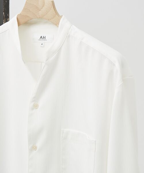 ABAHOUSE/アバハウス 【AH ABAHOUSE】楊柳 キーネック 長袖シャツ / Vネックシャツ ホワイト 46 ABAHOUSE/アバハウス 【AH ABAHOUSE】楊柳 キーネック 長袖シャツ / Vネックシャツ ホワイト 46