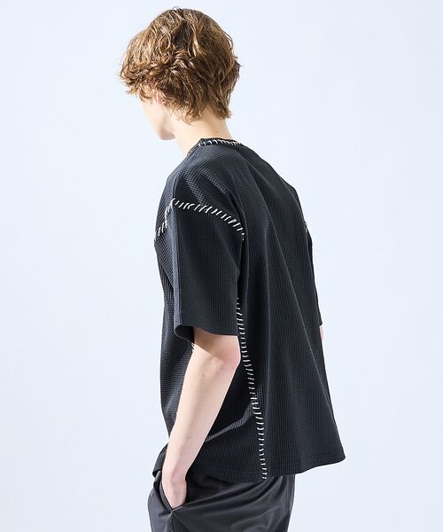 ABAHOUSE / アバハウス Tシャツ | 【AH ABAHOUSE】PERFECTEX ハンドステッチ ワッフル 半袖Tシ | 詳細1