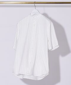 ABAHOUSE / アバハウス シャツ・ブラウス | バンドカラー半袖ストライプシャツ