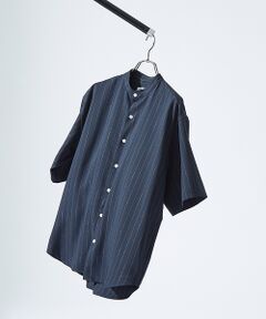 ABAHOUSE / アバハウス シャツ・ブラウス | バンドカラー半袖ストライプシャツ