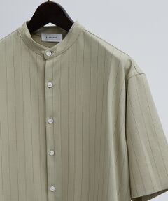 ABAHOUSE / アバハウス シャツ・ブラウス | バンドカラー半袖ストライプシャツ