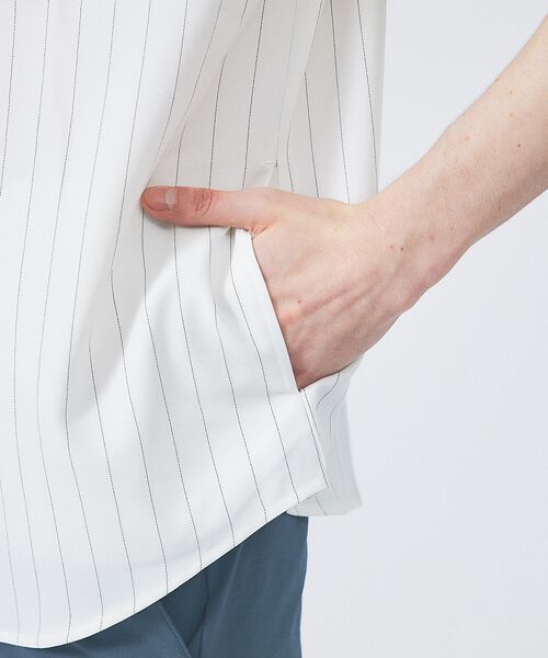ABAHOUSE / アバハウス シャツ・ブラウス | バンドカラー半袖ストライプシャツ | 詳細6