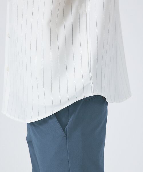 ABAHOUSE / アバハウス シャツ・ブラウス | バンドカラー半袖ストライプシャツ | 詳細7