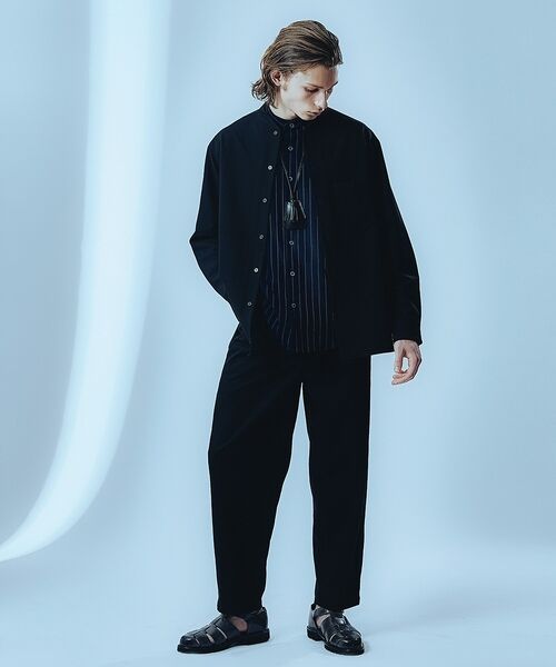 ABAHOUSE / アバハウス シャツ・ブラウス | バンドカラー半袖ストライプシャツ | 詳細17