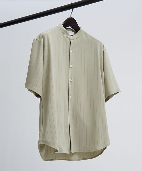 ABAHOUSE / アバハウス シャツ・ブラウス | バンドカラー半袖ストライプシャツ | 詳細22