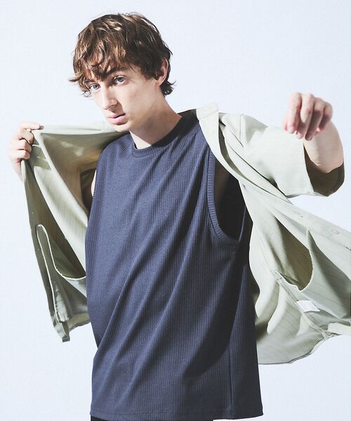 ABAHOUSE / アバハウス シャツ・ブラウス | バンドカラー半袖ストライプシャツ | 詳細24