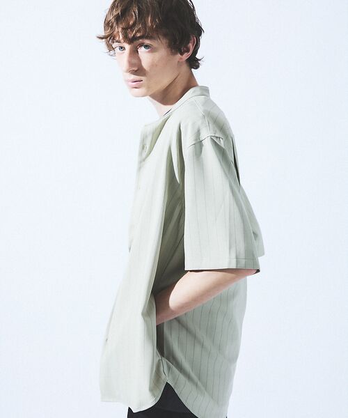 ABAHOUSE / アバハウス シャツ・ブラウス | バンドカラー半袖ストライプシャツ | 詳細25