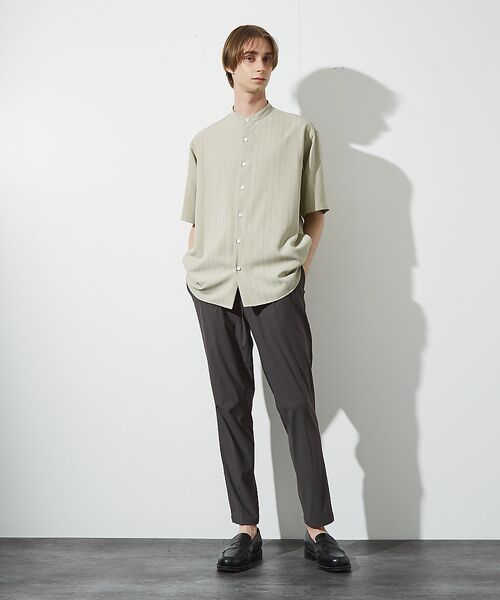 ABAHOUSE / アバハウス シャツ・ブラウス | バンドカラー半袖ストライプシャツ | 詳細27