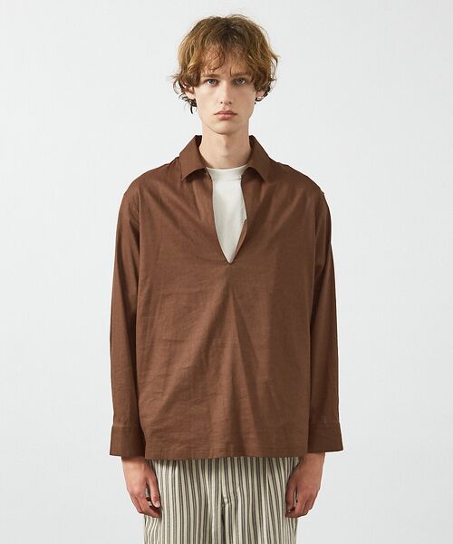 ABAHOUSE / アバハウス シャツ・ブラウス | 【リネンブレンド】スキッパー プルオーバーシャツ | 詳細1