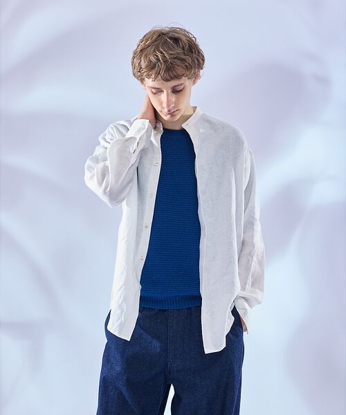 ABAHOUSE / アバハウス シャツ・ブラウス | 【LUXE Linen Solaro】バンドカラー リネンシャツ | 詳細4