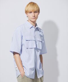 ABAHOUSE / アバハウス シャツ・ブラウス | ファンクショナルストライプ 半袖シャツ