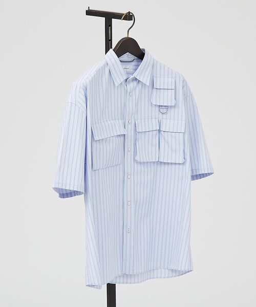 ABAHOUSE / アバハウス シャツ・ブラウス | ファンクショナルストライプ 半袖シャツ | 詳細3