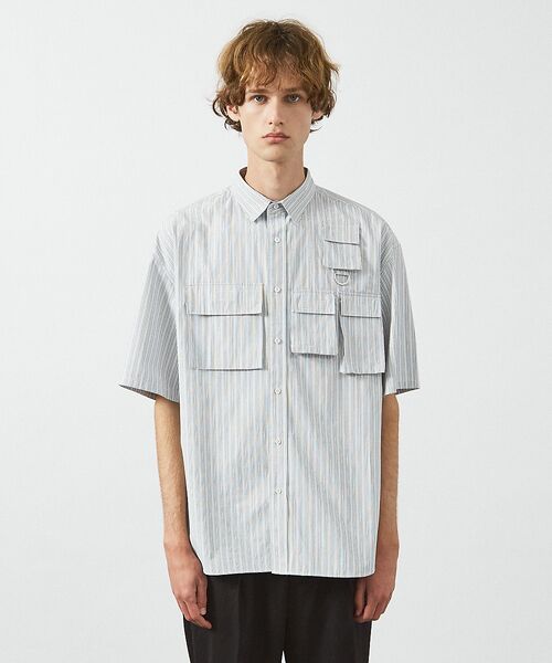 ABAHOUSE / アバハウス シャツ・ブラウス | ファンクショナルストライプ 半袖シャツ | 詳細4