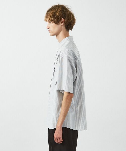ABAHOUSE / アバハウス シャツ・ブラウス | ファンクショナルストライプ 半袖シャツ | 詳細5