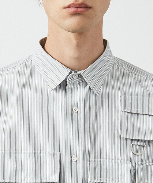 ABAHOUSE / アバハウス シャツ・ブラウス | ファンクショナルストライプ 半袖シャツ | 詳細7