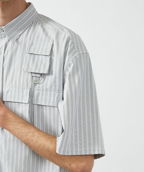 ABAHOUSE / アバハウス シャツ・ブラウス | ファンクショナルストライプ 半袖シャツ | 詳細8