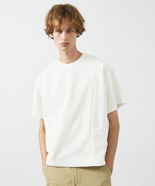 ABAHOUSE/アバハウス カルゼスムース コンビネーション Tシャツ ホワイト 46 ABAHOUSE/アバハウス カルゼスムース コンビネーション Tシャツ ホワイト 46