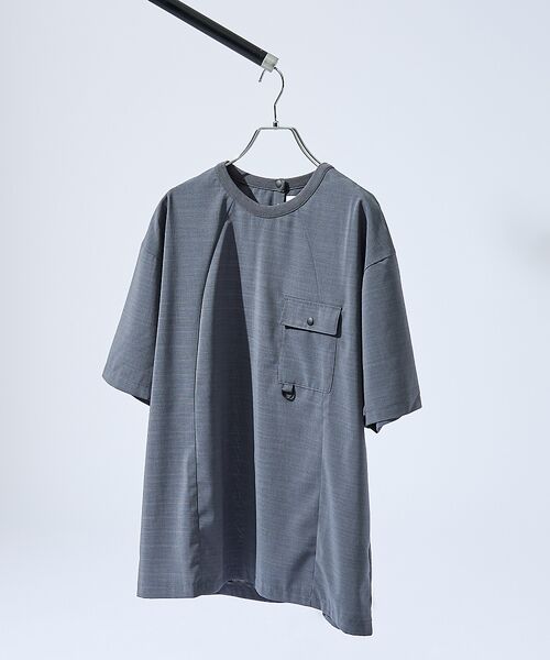 ABAHOUSE / アバハウス Tシャツ | 【セットアップ対応】 ウーブン ドライ フハクTシャツ / クルーネック | 詳細3