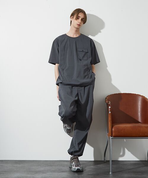 ABAHOUSE / アバハウス Tシャツ | 【セットアップ対応】 ウーブン ドライ フハクTシャツ / クルーネック | 詳細4