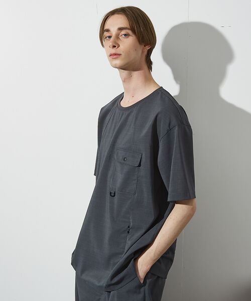 ABAHOUSE / アバハウス Tシャツ | 【セットアップ対応】 ウーブン ドライ フハクTシャツ / クルーネック | 詳細5