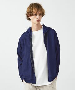 ABAHOUSE / アバハウス パーカー | ブロック柄メッシュ　ダブル ジップパーカー / シアーストレッチ