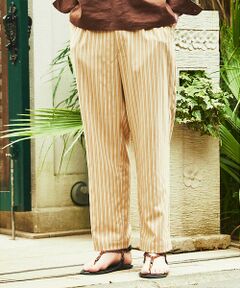 ABAHOUSE / アバハウス パンツ | 【リネンライク 】ストライプ リラックスパンツ / ワイドパンツ