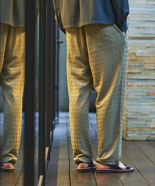 ABAHOUSE / アバハウス パンツ | 【セットアップ対応】シャーリングケーブル リラックスパンツ/イージーパンツ | 詳細14