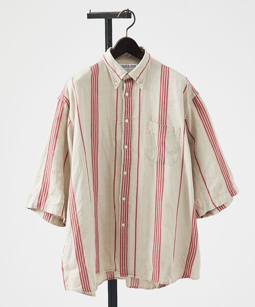 ABAHOUSE/アバハウス 【別注】Individualized shirts / ボタンダウン半袖シャツ レッド F ABAHOUSE/アバハウス 【別注】Individualized shirts / ボタンダウン半袖シャツ レッド F