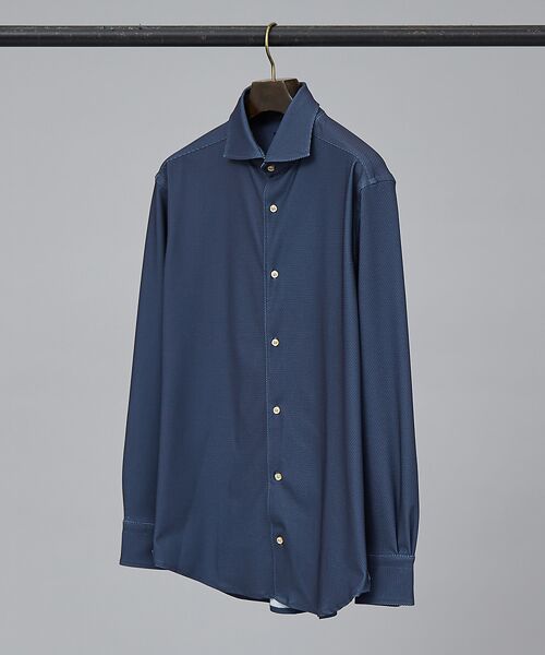 ABAHOUSE/アバハウス 【FLEX SHIRTS】ドライメッシュ 360°ストレッチ ジャージシャツ【予 ダークネイビー 48 ABAHOUSE/アバハウス 【FLEX SHIRTS】ドライメッシュ 360°ストレッチ ジャージシャツ【予 ダークネイビー 48