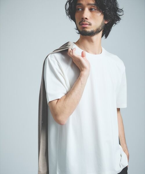 ABAHOUSE / アバハウス Tシャツ | 【定番】ドレスポンチ クルーネック 半袖Tシャツ / ストレッチ 冷涼感 | 詳細6