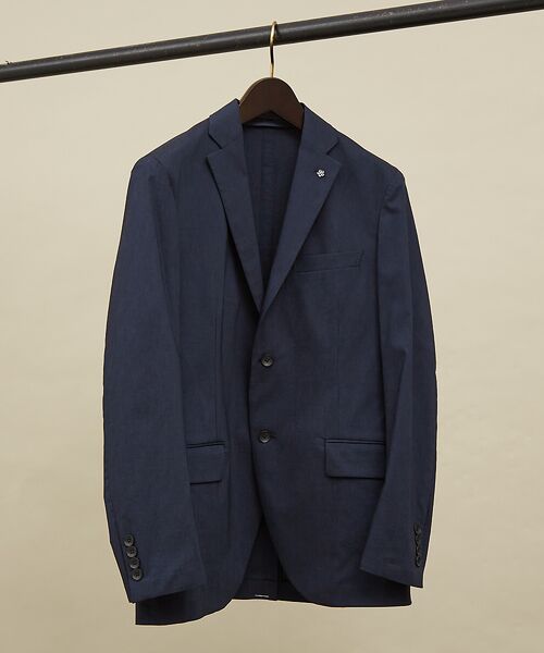 ABAHOUSE/アバハウス 【セットアップ対応/FLEX JACKET】スーパーストレッチ リネンブレンド ダークネイビー 44 ABAHOUSE/アバハウス 【セットアップ対応/FLEX JACKET】スーパーストレッチ リネンブレンド ダークネイビー 44