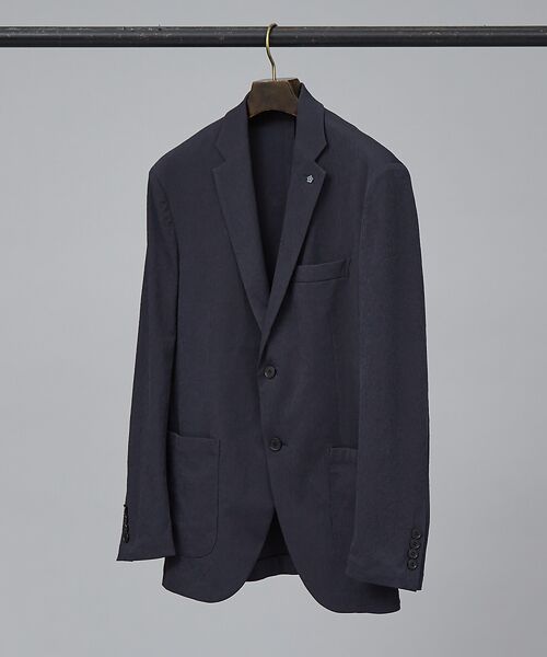 ABAHOUSE/アバハウス 【セットアップ対応/FLEX JACKET】 PE-wrinkle ワッシャージ ダークネイビー 46 ABAHOUSE/アバハウス 【セットアップ対応/FLEX JACKET】 PE-wrinkle ワッシャージ ダークネイビー 46