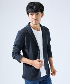 ABAHOUSE / アバハウス カーディガン・ボレロ | 【セットアップ対応】バーズアイ ショールカラー ジャケット