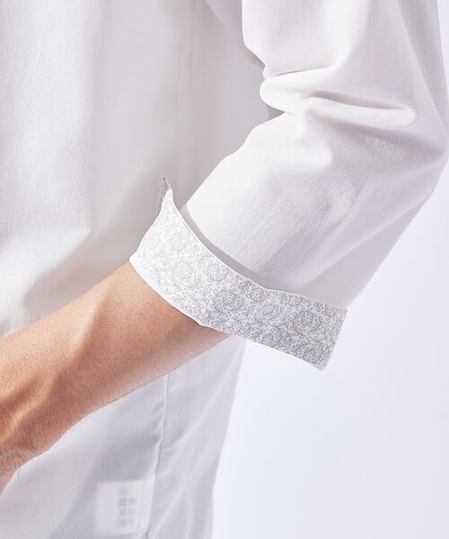 ABAHOUSE / アバハウス シャツ・ブラウス | 【リネンタッチ】カプリ7分袖シャツ | 詳細1