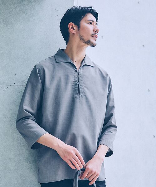 ABAHOUSE / アバハウス シャツ・ブラウス | 【リネンタッチ】カプリ7分袖シャツ | 詳細14