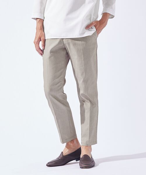 ABAHOUSE / アバハウス パンツ | 【ハイパーストレッチ】ヘリンボーン イージー スラックス パンツ | 詳細4