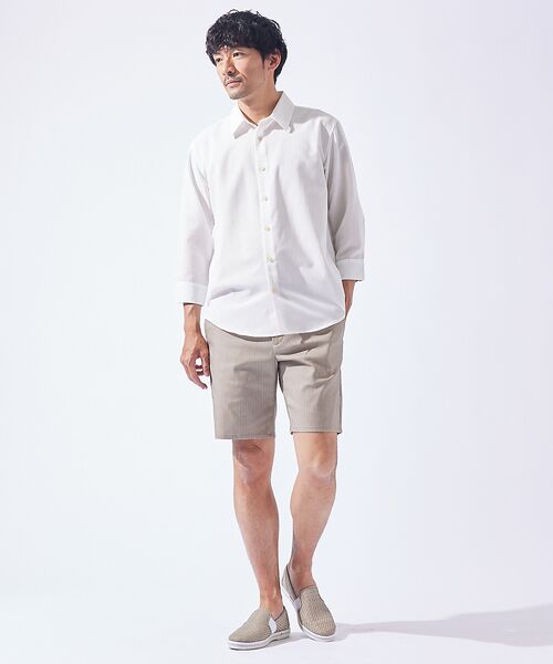 ABAHOUSE / アバハウス ショート・ハーフ・半端丈パンツ | 【ハイパーストレッチ】ヘリンボーン ショートパンツ / ショーツ | 詳細3