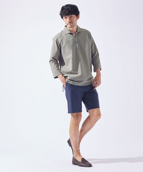 ABAHOUSE / アバハウス ショート・ハーフ・半端丈パンツ | 【ハイパーストレッチ】ヘリンボーン ショートパンツ / ショーツ | 詳細6