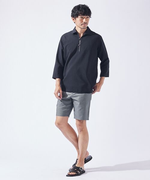 ABAHOUSE / アバハウス ショート・ハーフ・半端丈パンツ | 【ハイパーストレッチ】ヘリンボーン ショートパンツ / ショーツ | 詳細11